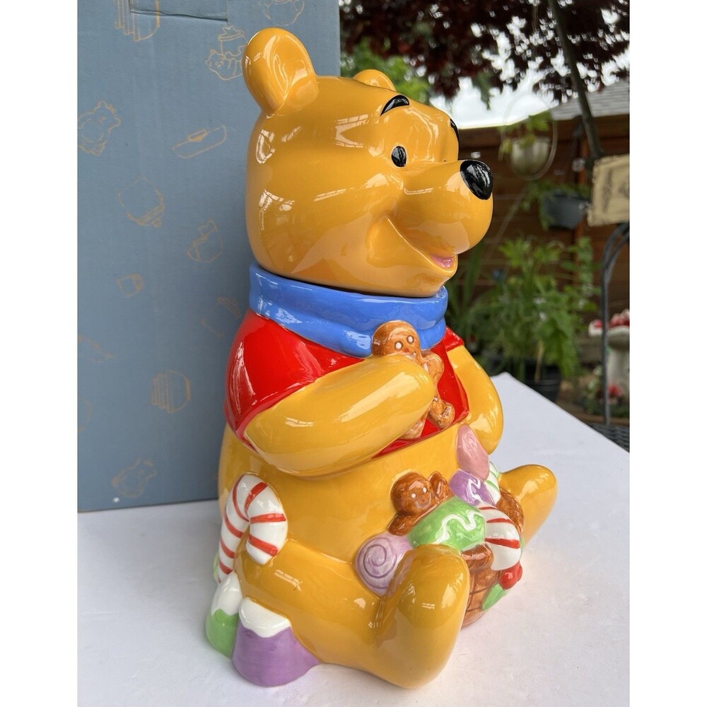 Disney Winnie The Pooh Candyland Christmas Cookie Jar Original Box 12” 1997 - Picture 2 of 13
